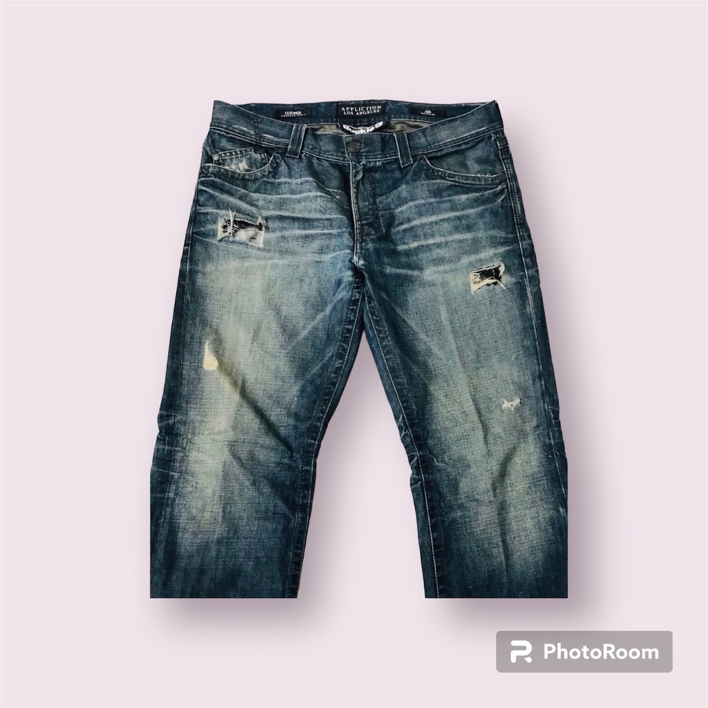 Affliction Relaxed Bootcut Ripped Jeans - Picture 3 of 10